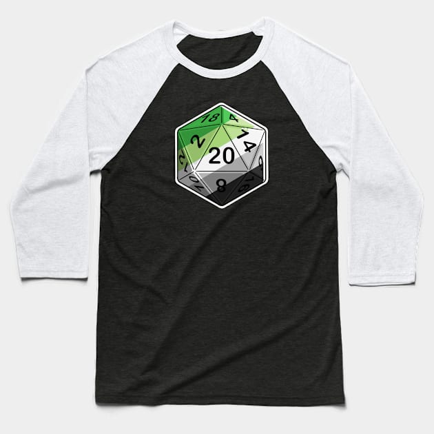 Aro Pride d20 Baseball T-Shirt by PaintbrushesAndPixels